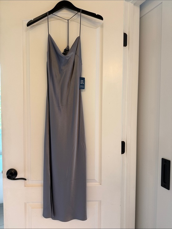 Express Dresses & Skirts - Express Slate Gray Satin Slip Maxi Dress